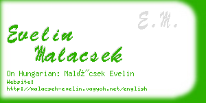 evelin malacsek business card